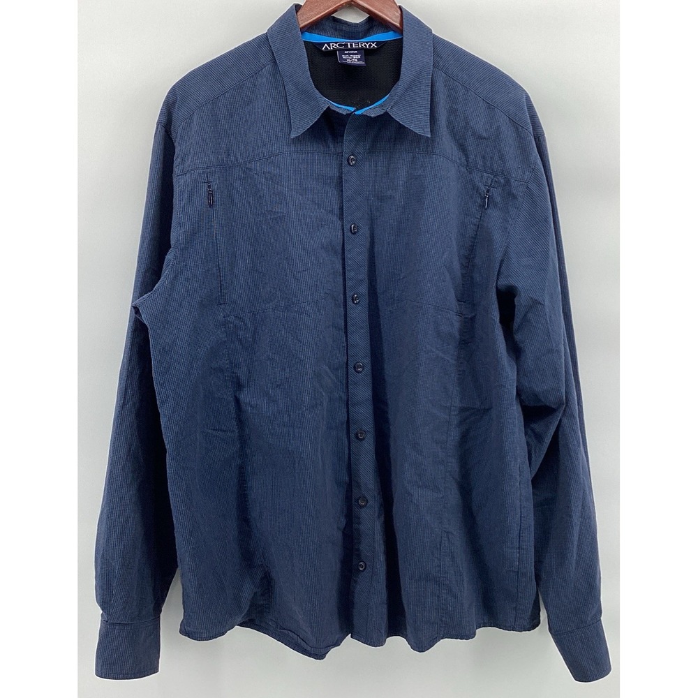 Arc'teryx Ridgeline Blue Check Long Sleeve Buttonup Shirt Size XL